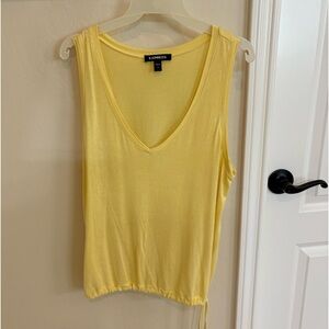 Express Yellow V Neck Tank with Drawstring XS